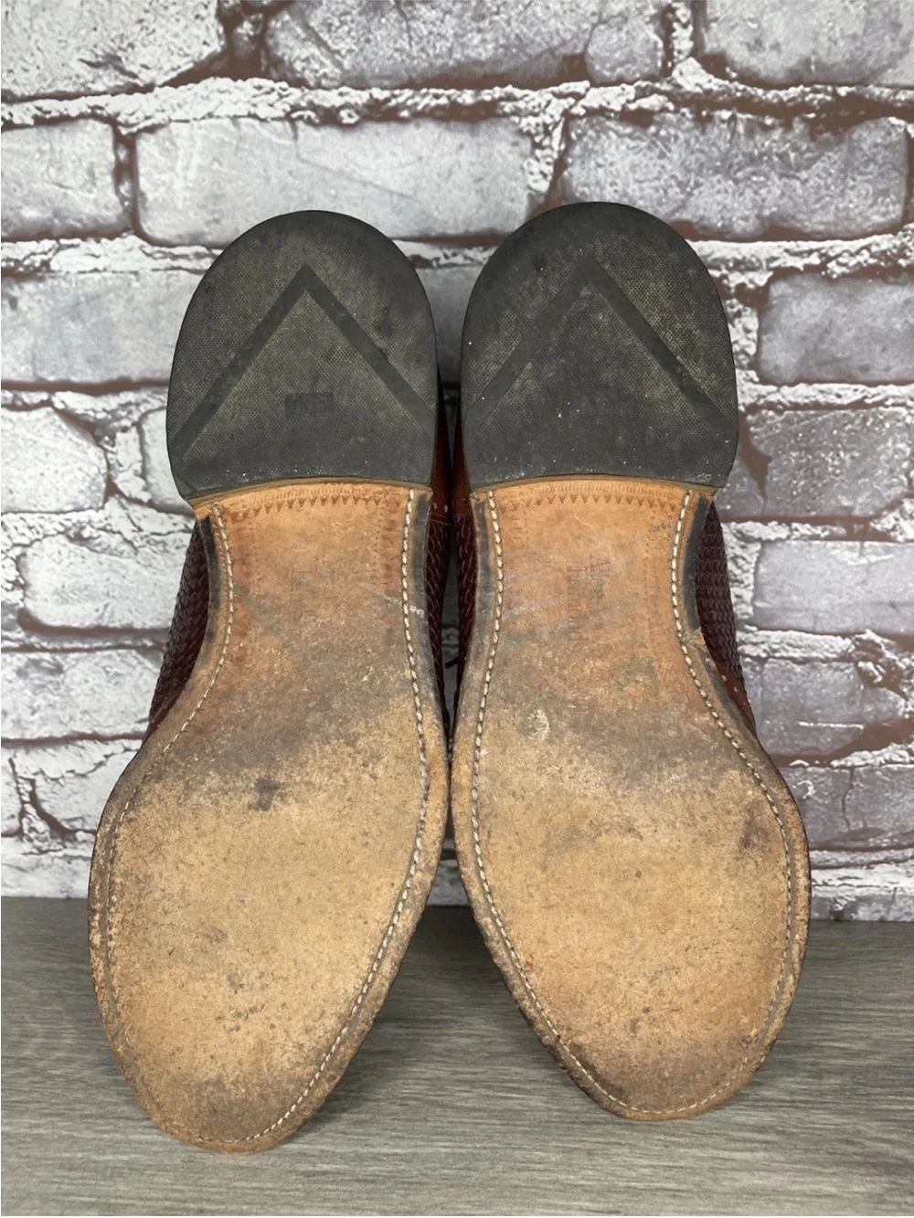 Allen Edmonds Hampstead Brown Leather Woven Oxfords Dress Shoes Men Sz 10.5D US